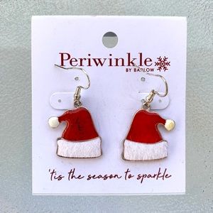 Santa Hat With Fur Trim Earrings